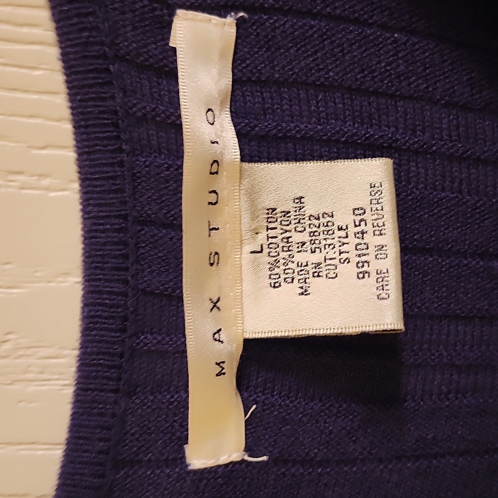 Max Studio navy blue light sweater dress large